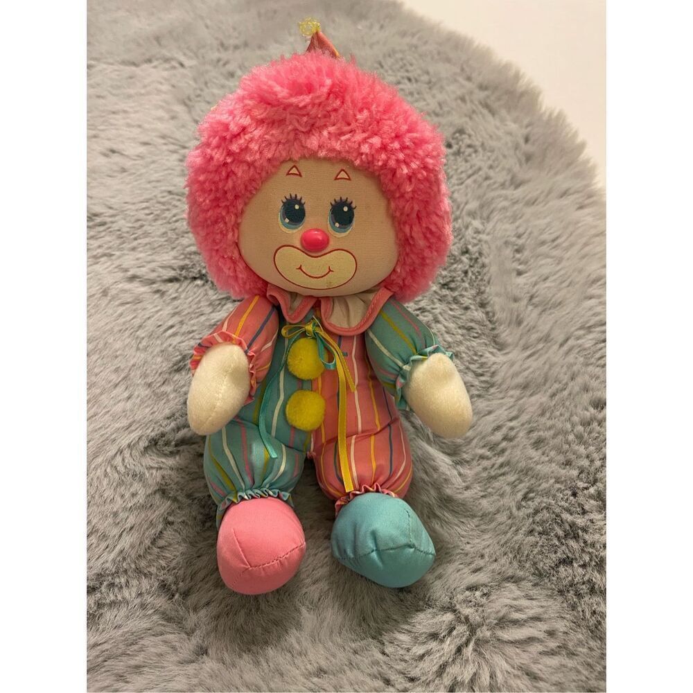 Vintage 8” Pink Clown Plush 1985 American Greetings Amytoy Clown Plush Toy Colle